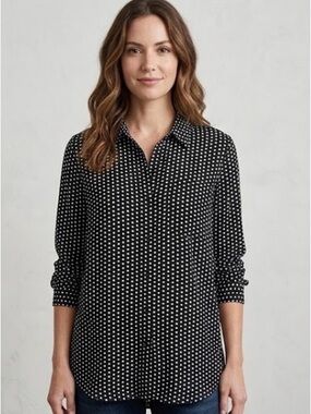 TOMMY HILFIGER WOMEN’S PRINTED POLKA DOT BLOUSE.